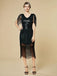 Abito flapper con frange di paillettes e scollo a V anni '20