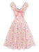 [Pre-Sale] Pink 1950s Floral Chiffon Bow Dress 3