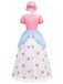 Abito Rosa Anni '40 a Pois Cosplay Bo Peep con Maniche a Sbuffo