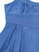 Tuta Lunga Blu in Denim con Spalline Sottili e Arricciatura Anni '50 5