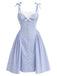 [Prevendita] Abito Vertical Stripe in Pizzo Drop Waist - Blu Anni '50 2