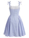 [Prevendita] Abito Vertical Stripe in Pizzo Drop Waist - Blu Anni '50 4