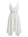 Abito Anni '70 in Pizzo con Texture Scollo a V e Spalline Sottili