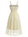 Abito Midi Giallo Chiaro in Tulle con Ricamo Margherite e Arricciatura Anni '50 3