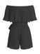 1960s Solid Off Shoulder Pleated Romper 4