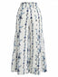 Pantaloni Grigio Anni '70 Floreale Boho con Orlo a Volant