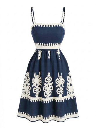 Abito Nero Anni '70 Boho Smocked con Spalline Sottili