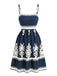 Abito Nero Anni '70 Boho Smocked con Spalline Sottili