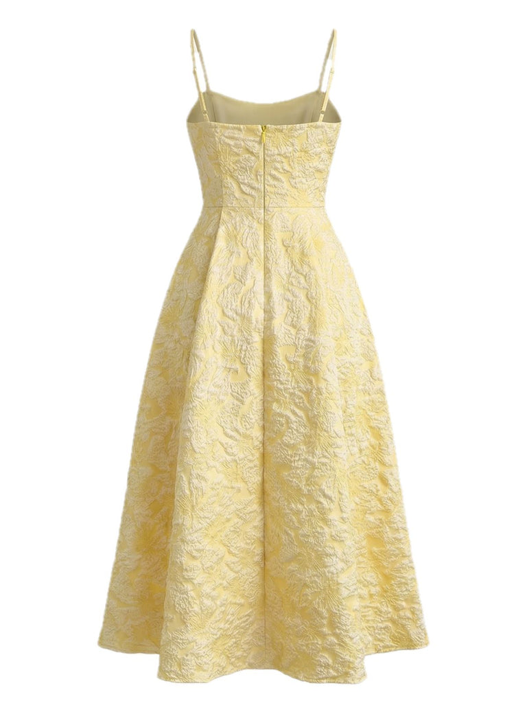 Yellow 1950s Sleeveless Midi Dress 3
