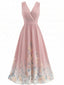 [Prevendita] Abito Midi Rosa Anni '40 Floreale con Senza Maniche e Scollo a V