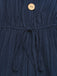 Tuta Corta con Scollo a V con Spalline Annodate e Bottoni Blu Anni '50 7
