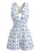 Pagliaccetto Blu con Stampa Conchiglie e Scollo a V Anni '50 2