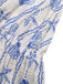Pagliaccetto Blu con Stampa Conchiglie e Scollo a V Anni '50 7