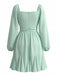 Abito Verde Chiaro in Chiffon con Manica a Lanterna e Volant Anni '50 3