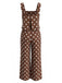 Tuta Lunga a Pois Wide-Strap Gamba Larga - Marrone Anni '30 3