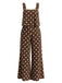 Tuta Lunga a Pois Wide-Strap Gamba Larga - Marrone Anni '30 2