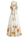 Abito Halter Scollo a V Sunflower Fitted Waist Svasato Anni '50 9