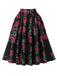 Red 1950s Vintage Floral Dress 1