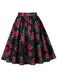Red 1950s Vintage Floral Dress 2