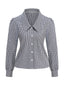 Camicetta Anni '50 in Cotone a Quadri e Colletto Chelsea