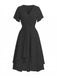 Abito Solid Scollo a V con Volant Sleeve in Chiffon Asymmetrical Anni '50 6