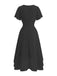 Abito Solid Scollo a V con Volant Sleeve in Chiffon Asymmetrical Anni '50 7