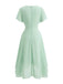 Abito Solid Scollo a V con Volant Sleeve in Chiffon Asymmetrical Anni '50 3