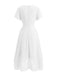 Abito Solid Scollo a V con Volant Sleeve in Chiffon Asymmetrical Anni '50 5