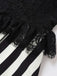 [Prevendita] Abito a Ruota Nero Anni '50 in Pizzo Panel a Righe con Scollo all'Americana 6