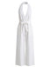 1930s Halter V-Neck Belted Wide Leg Jumpsuit 6