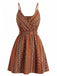 [Prevendita] Abito Mini Arancione Anni '70 Bohémien con Scollo a V a Righe