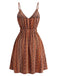 [Prevendita] Abito Mini Arancione Anni '70 Bohémien con Scollo a V a Righe