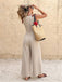 Tuta con Spalline Annodate e Bordo a Contrasto Beige Anni '50 4