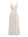 Elegant Beige 1950s Vintage Floral Jumpsuit 3