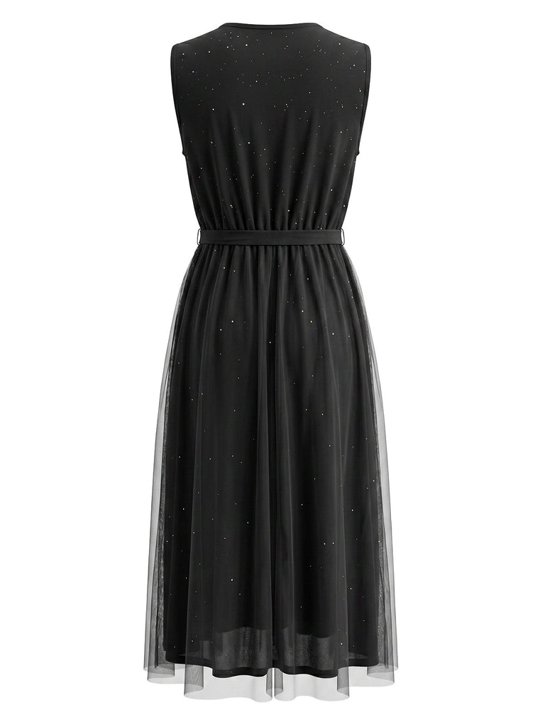 Elegant Black 1950s Vintage Dress 2