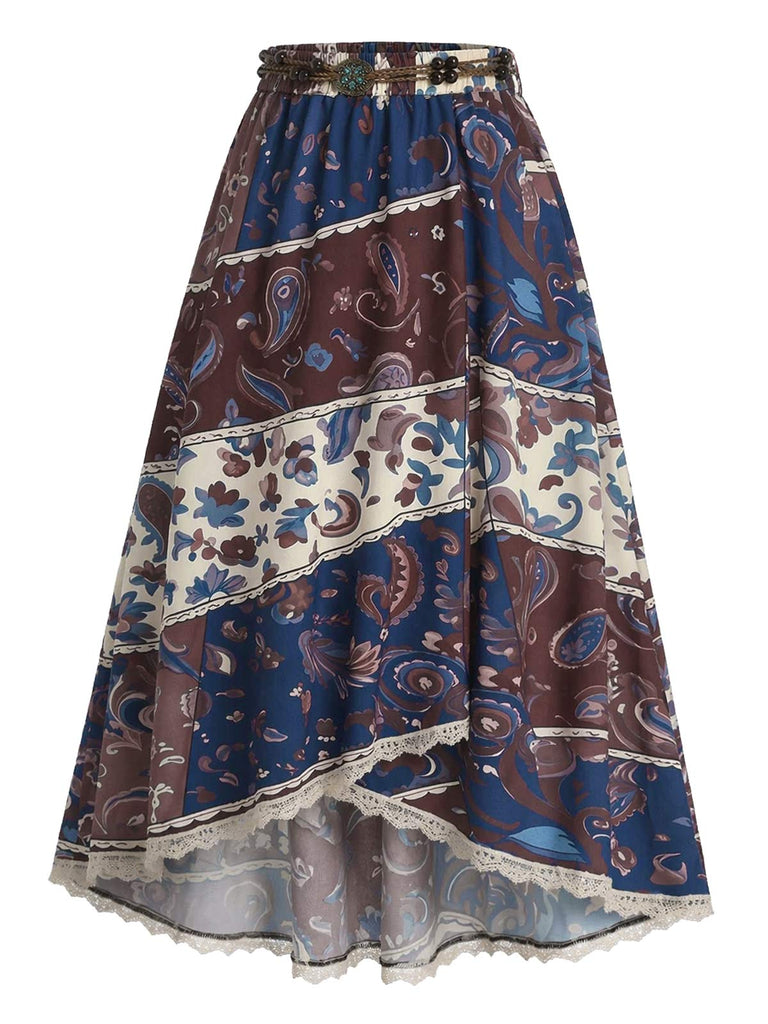 [Prevendita] Gonna Midi Boho Paisley con Pizzo Orlo Irregolare Anni '70 3