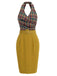 [Prevendita] Abito Multicolore Anni '60 a Quadri con Scollo all'Americana Scollo a V Schiena Scoperta a Matita 3