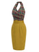 [Prevendita] Abito Multicolore Anni '60 a Quadri con Scollo all'Americana Scollo a V Schiena Scoperta a Matita 4