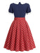 [Prevendita] Abito Blu Navy Anni '50 a Pois Petal Collar 4