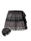 [Prevendita] Gonna a Balze Nero Anni '50 in Tulle Trasparente con Floreale