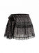 [Prevendita] Gonna a Balze in Tulle Trasparente con Lacci Floreale Nero Anni '50 3