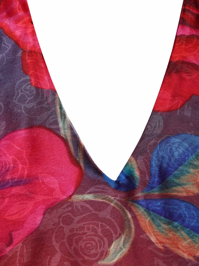 [Prevendita] Abito Multicolore Floreale Halter Scollo a V in Mesh Anni '30 6