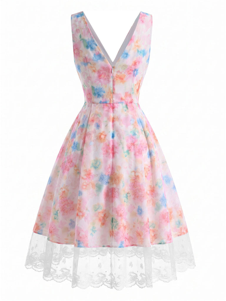 [Pre-Sale] 1960s Print Lace Bow Dress 4