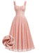 [Prevendita] Abito Corsetto Spalline Sottili Scollo a Cuore in Pizzo Rosa Anni '40