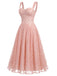 [Prevendita] Abito Corsetto Spalline Sottili Scollo a Cuore in Pizzo Rosa Anni '40 3