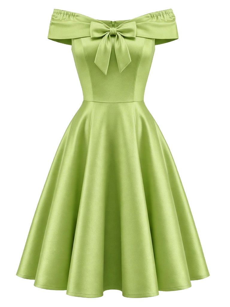 [Prevendita] Abito Spalle Scoperte con Fiocco e Sovrapposizione in Tulle Farfalla Staccabile Anni '50 4