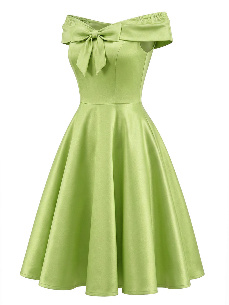 [Prevendita] Abito Spalle Scoperte con Fiocco e Sovrapposizione in Tulle Farfalla Staccabile Anni '50 5
