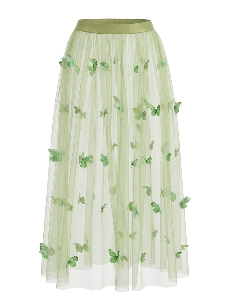 [Prevendita] Abito Spalle Scoperte con Fiocco e Sovrapposizione in Tulle Farfalla Staccabile Anni '50 7