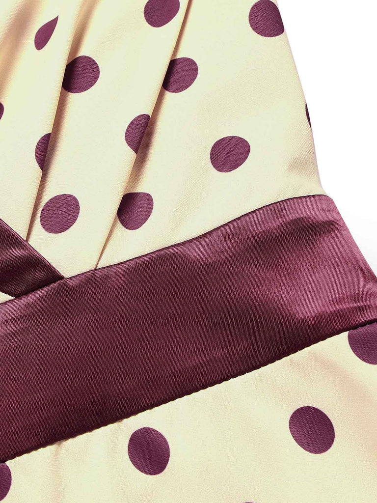 [Prevendita] Abito Albicocca a Pois in Raso con Colletto Sciallato e Halter Anni '50 7