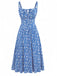 Elegant 1940s Vintage Floral Dress 1